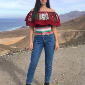 traje de charra / adelita azul con sombrero (copia) (copia)